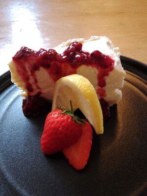 Cheesecake, lemon, with berry compote 2.jpg