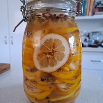 Sweet pickled lemons