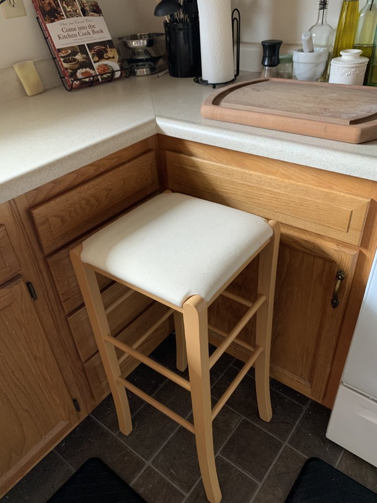 Stool to sit on while cooking new arrivals